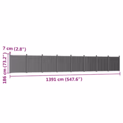 vidaXL Fence Panel Patio Outdoor Privacy Fence Board Garden Picket Fence WPC - grey, 1391 x 186 cm