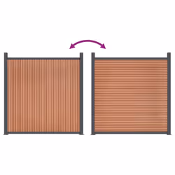 vidaXL Fence Panel Patio Outdoor Privacy Fence Board Garden Picket Fence WPC - brown, 353 x 186 cm - Additional view 7