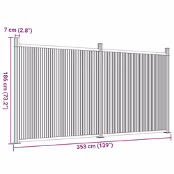 vidaXL Fence Panel Patio Outdoor Privacy Fence Board Garden Picket Fence WPC - brown, 353 x 186 cm - Additional view 9