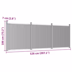 vidaXL Fence Panel Patio Outdoor Privacy Fence Board Garden Picket Fence WPC - brown, 526 x 186 cm - Additional view 9