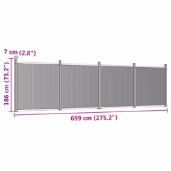 vidaXL Fence Panel Patio Outdoor Privacy Fence Board Garden Picket Fence WPC - brown, 699 x 186 cm - Additional view 9