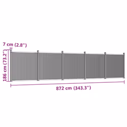 vidaXL Fence Panel Patio Outdoor Privacy Fence Board Garden Picket Fence WPC - brown, 872 x 186 cm