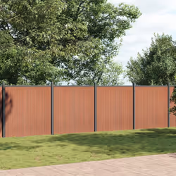 vidaXL Fence Panel Patio Outdoor Privacy Fence Board Garden Picket Fence WPC - brown, 1045 x 186 cm