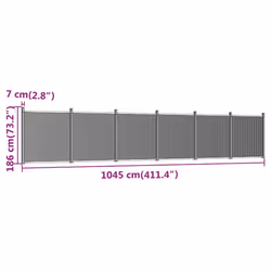 vidaXL Fence Panel Patio Outdoor Privacy Fence Board Garden Picket Fence WPC - brown, 1045 x 186 cm