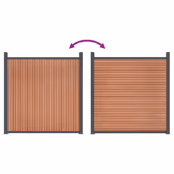 vidaXL Fence Panel Patio Outdoor Privacy Fence Board Garden Picket Fence WPC - brown, 1045 x 186 cm - Additional view 7