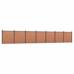 vidaXL Fence Panel Patio Outdoor Privacy Fence Board Garden Picket Fence WPC - brown, 1218 x 186 cm