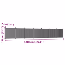 vidaXL Fence Panel Patio Outdoor Privacy Fence Board Garden Picket Fence WPC - brown, 1218 x 186 cm - Additional view 9