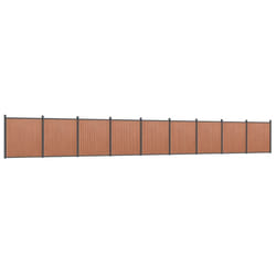vidaXL Fence Panel Patio Outdoor Privacy Fence Board Garden Picket Fence WPC - brown, 1564 x 186 cm