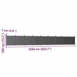 vidaXL Fence Panel Patio Outdoor Privacy Fence Board Garden Picket Fence WPC - brown, 1564 x 186 cm