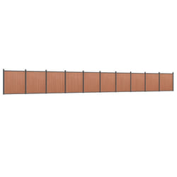 vidaXL Fence Panel Patio Outdoor Privacy Fence Board Garden Picket Fence WPC - brown, 1737 x 186 cm