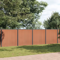 vidaXL Fence Panel Patio Outdoor Privacy Fence Board Garden Picket Fence WPC - brown, 1737 x 186 cm