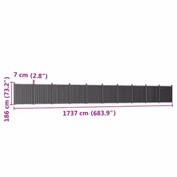 vidaXL Fence Panel Patio Outdoor Privacy Fence Board Garden Picket Fence WPC - brown, 1737 x 186 cm - Additional view 9