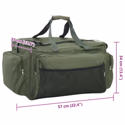 vidaXL Fishing Bag Waterproof Sea Tackle Bag Fishing Backpack Oxford Fabric - dark green, 57 x 35 x 34 cm - Additional view 3