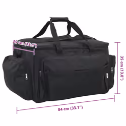 vidaXL Fishing Bag Waterproof Sea Tackle Bag Fishing Backpack Oxford Fabric - black, 84 x 35 x 35 cm - Additional view 8