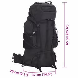 vidaXL Hiking Backpack Lightweight Travel Rucksack Black 60 L Oxford Fabric
