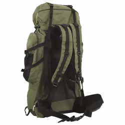 vidaXL Hiking Backpack Camping Travel Rucksack Army Green 60 L Oxford Fabric