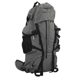 vidaXL Hiking Backpack Lightweight Travel Rucksack Grey 80 L Oxford Fabric