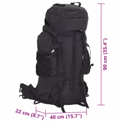 vidaXL Hiking Backpack Lightweight Travel Rucksack Black 100 L Oxford Fabric
