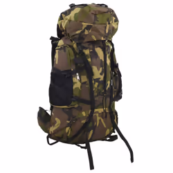 vidaXL Hiking Backpack Travel Rucksack Green Camouflage 100 L Oxford Fabric