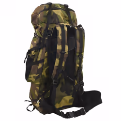 vidaXL Hiking Backpack Travel Rucksack Green Camouflage 100 L Oxford Fabric