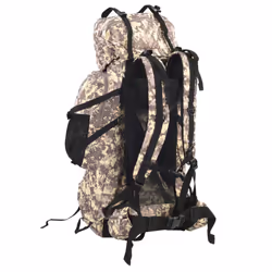 vidaXL Hiking Backpack Rucksack Camel Brown Camouflage 100 L Oxford Fabric