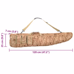 vidaXL Rifle Bag with Shoulder Strap Portable Gun Bag Gun Case Oxford Fabric - brown, 120 x 25 x 7 cm