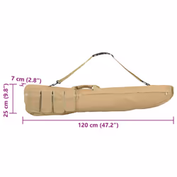 vidaXL Rifle Bag with Shoulder Strap Portable Gun Bag Gun Case Oxford Fabric - khaki, 120 x 25 x 7 cm
