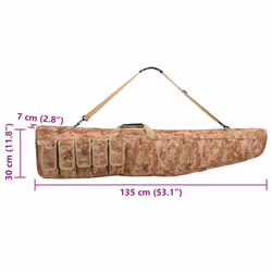 vidaXL Rifle Bag with Shoulder Strap Portable Gun Bag Gun Case Oxford Fabric - brown, 135 x 30 x 7 cm