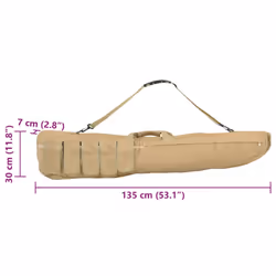 vidaXL Rifle Bag with Shoulder Strap Portable Gun Bag Gun Case Oxford Fabric - khaki, 135 x 30 x 7 cm