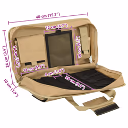 vidaXL Pistol Bag Gun Bag Pistol Carrying Bag Gun Case Khaki Oxford Fabric
