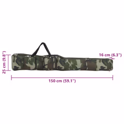 vidaXL Fishing Rod Bag Fishing Pole Bag Green Camouflage 150 cm Oxford Fabric