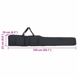 vidaXL Fishing Rod Bag Folding Fishing Rod Reel Bag Black 150 cm Oxford Fabric