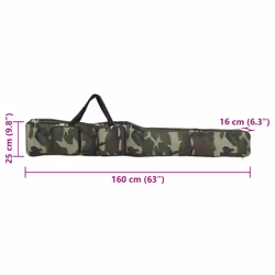 vidaXL Fishing Rod Bag Fishing Pole Bag Green Camouflage 160 cm Oxford Fabric