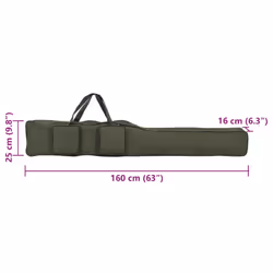 vidaXL Fishing Rod Bag Fishing Carrier Bag Dark Green 160 cm Oxford Fabric