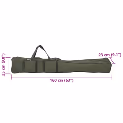 vidaXL Fishing Rod Bag Fishing Carrier Bag Dark Green 160 cm Oxford Fabric
