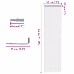vidaXL Chain Door Fly Screen Chain Curtain Door Screen 90x220 cm Aluminium - 56 x 186 cm