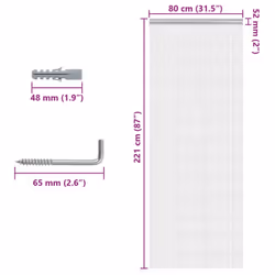 vidaXL Chain Door Fly Screen Chain Curtain Door Screen 90x220 cm Aluminium - 80 x 221 cm - Additional view 4