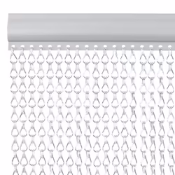 vidaXL Chain Door Fly Screen Chain Curtain Door Screen 90x220 cm Aluminium - 90 x 200 cm