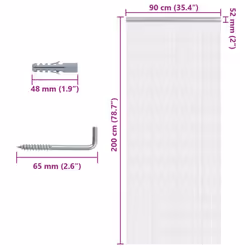 vidaXL Chain Door Fly Screen Chain Curtain Door Screen 90x220 cm Aluminium - 90 x 200 cm