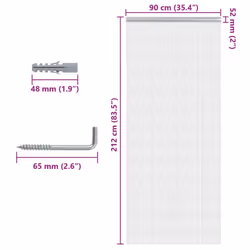 vidaXL Chain Door Fly Screen Chain Curtain Door Screen 90x220 cm Aluminium - 90 x 212 cm