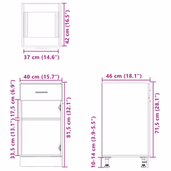 vidaXL Kitchen Cabinet Home Storage Shelf Organiser Cupboard Engineered Wood - sonoma oak, drawer bottom cabinet 40 cm
