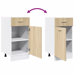 vidaXL Kitchen Cabinet Home Storage Shelf Organiser Cupboard Engineered Wood - sonoma oak, drawer bottom cabinet 40 cm - Additional view 9