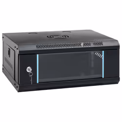 vidaXL 9U Wall Mounted Network Cabinet Home Server Rack Data Cabinet 19" IP20 - black, 530 x 400 x 210 mm