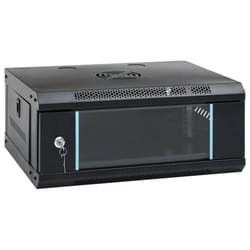 vidaXL 9U Wall Mounted Network Cabinet Home Server Rack Data Cabinet 19" IP20 - black, 530 x 400 x 210 mm
