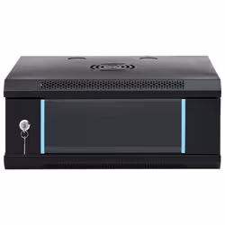 vidaXL 9U Wall Mounted Network Cabinet Home Server Rack Data Cabinet 19" IP20 - black, 530 x 400 x 210 mm