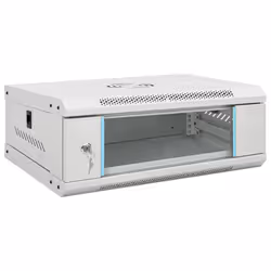 vidaXL 9U Wall Mounted Network Cabinet Home Server Rack Data Cabinet 19" IP20 - grey, 530 x 400 x 210 mm