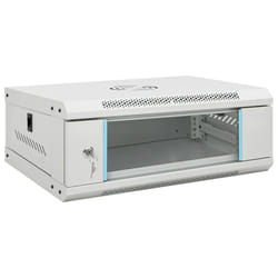 vidaXL 9U Wall Mounted Network Cabinet Home Server Rack Data Cabinet 19" IP20 - grey, 530 x 400 x 210 mm
