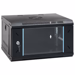 vidaXL 9U Wall Mounted Network Cabinet Home Server Rack Data Cabinet 19" IP20 - black, 530 x 400 x 300 mm