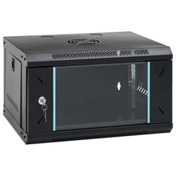 vidaXL 9U Wall Mounted Network Cabinet Home Server Rack Data Cabinet 19" IP20 - black, 530 x 400 x 300 mm
