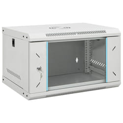 vidaXL 9U Wall Mounted Network Cabinet Home Server Rack Data Cabinet 19" IP20 - grey, 530 x 400 x 300 mm